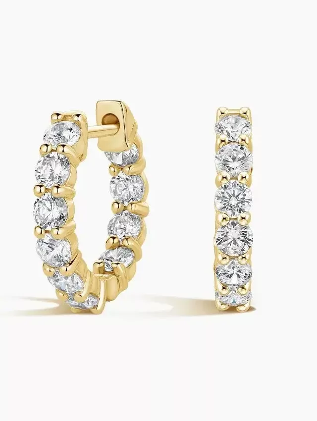 14K Yellow Gold Petite Alisha Lab Diamond Huggie Earrings (1 1/2 Ct. Tw.)