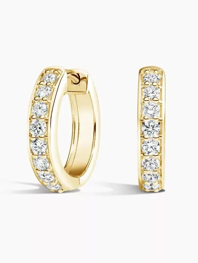 18K Yellow Gold Luxe Diamond Huggie Earrings (1/2 Ct. Tw.)