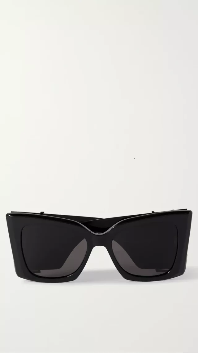 Blaze Oversized Cat-Eye Acetate Sunglasses Black