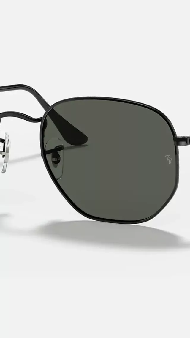 Hexagonal Flat Lenses Sunglasses In Black And Green