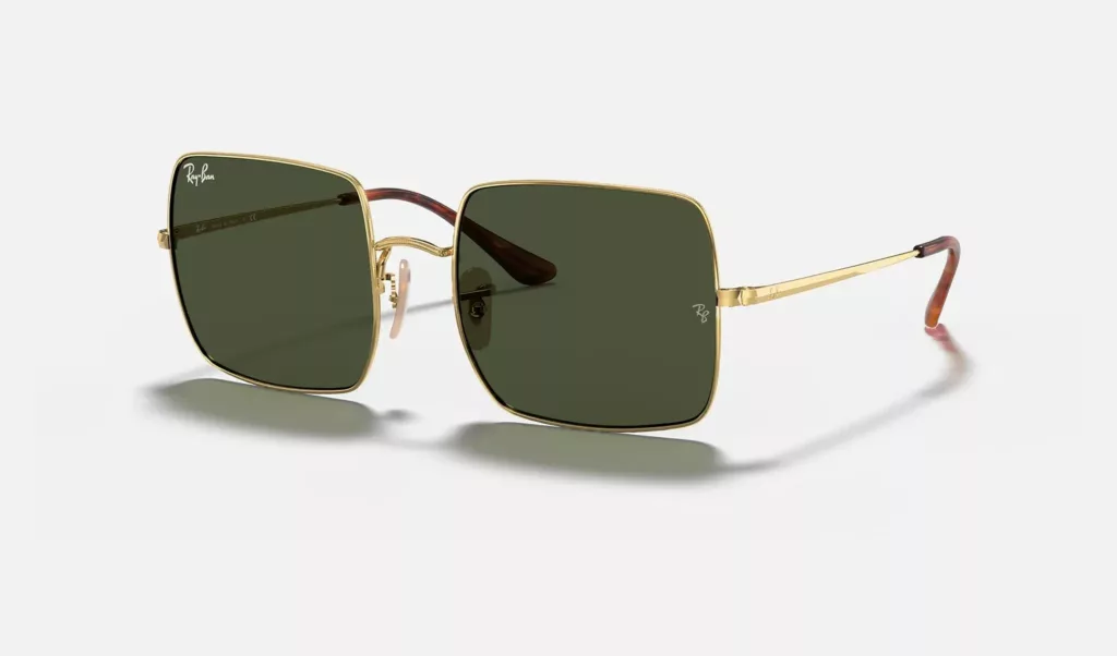 Square 1971 Classic Sunglasses In Gold And Green