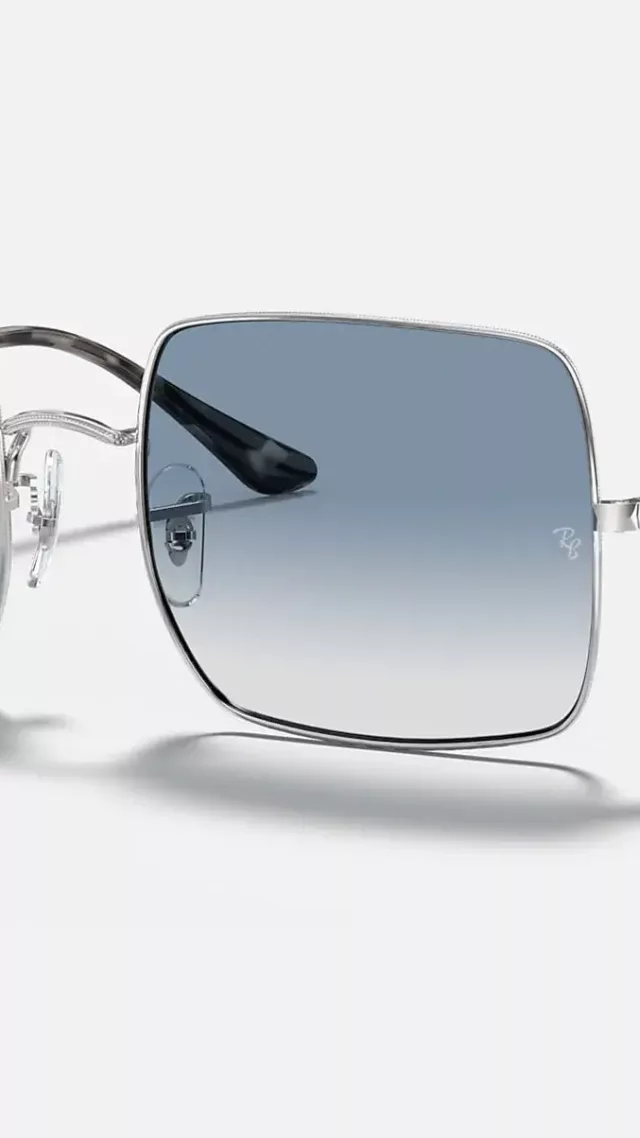 Square 1971 Classic Sunglasses In Silver And Light Blue