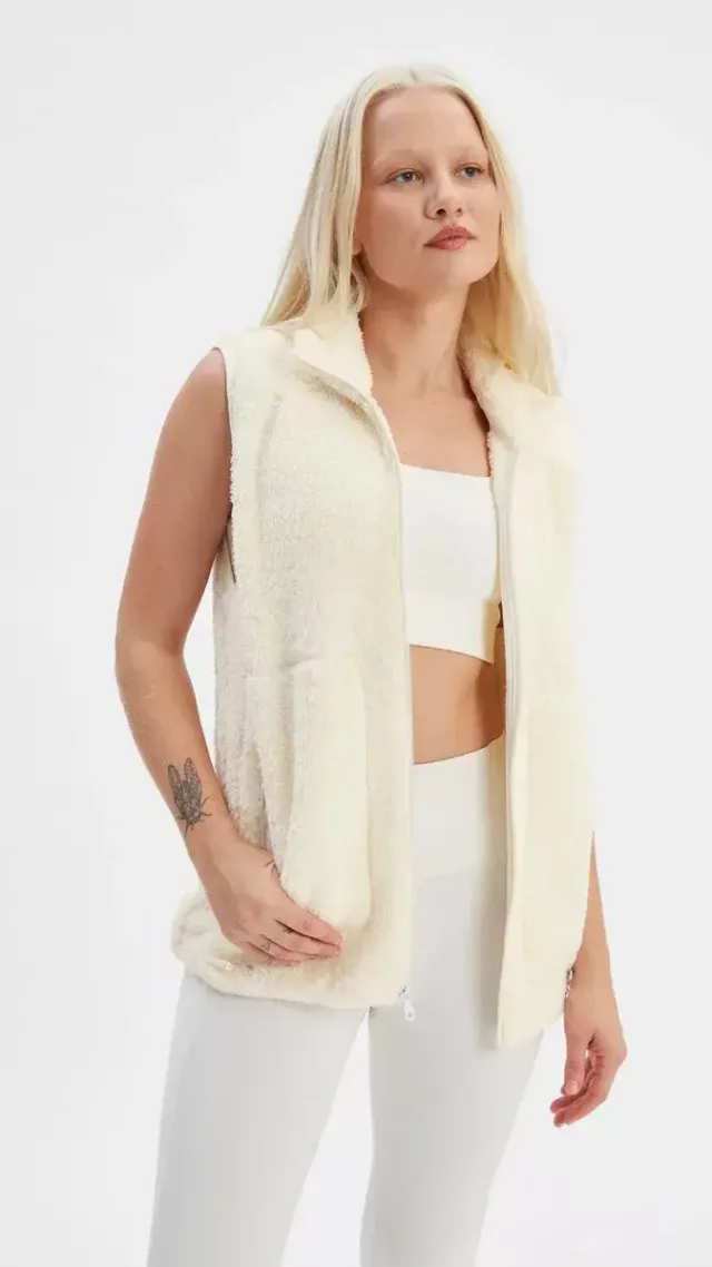 White Recycled Fleece Vest