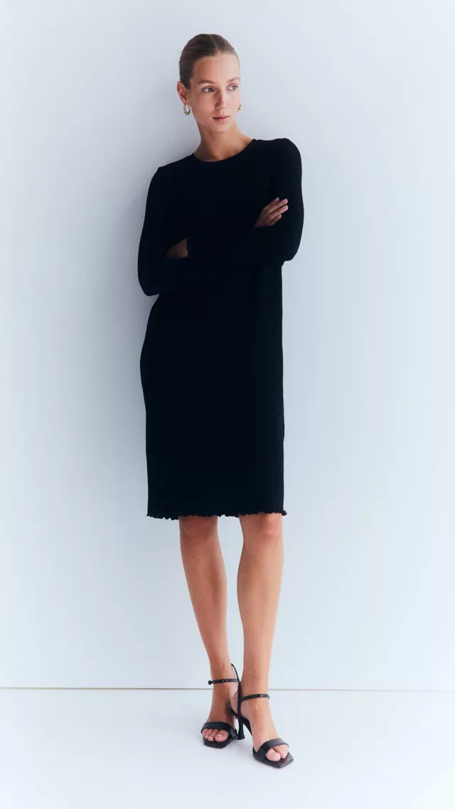 Mama Before & After Crinkled Jersey Dress Black