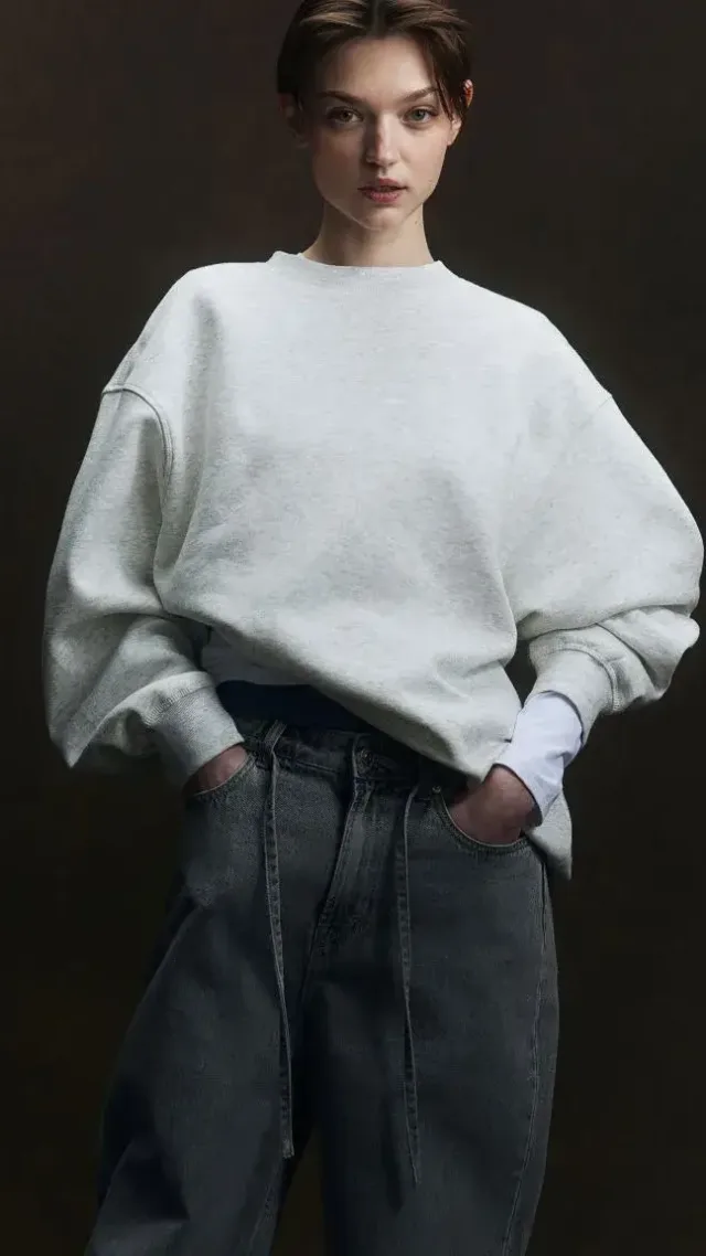 Oversized Sweatshirt Light Gray Melange