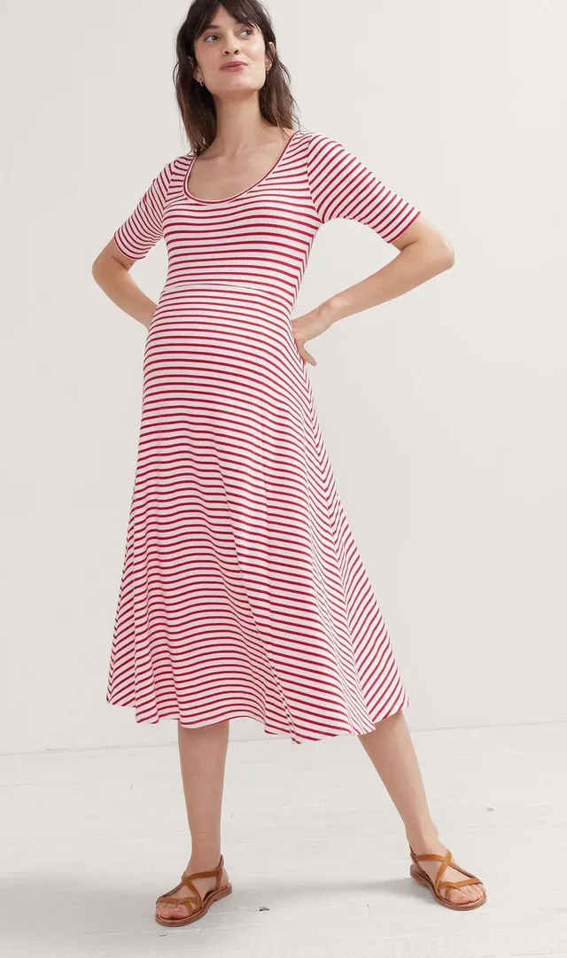 The Colette Dress Red/White Stripe