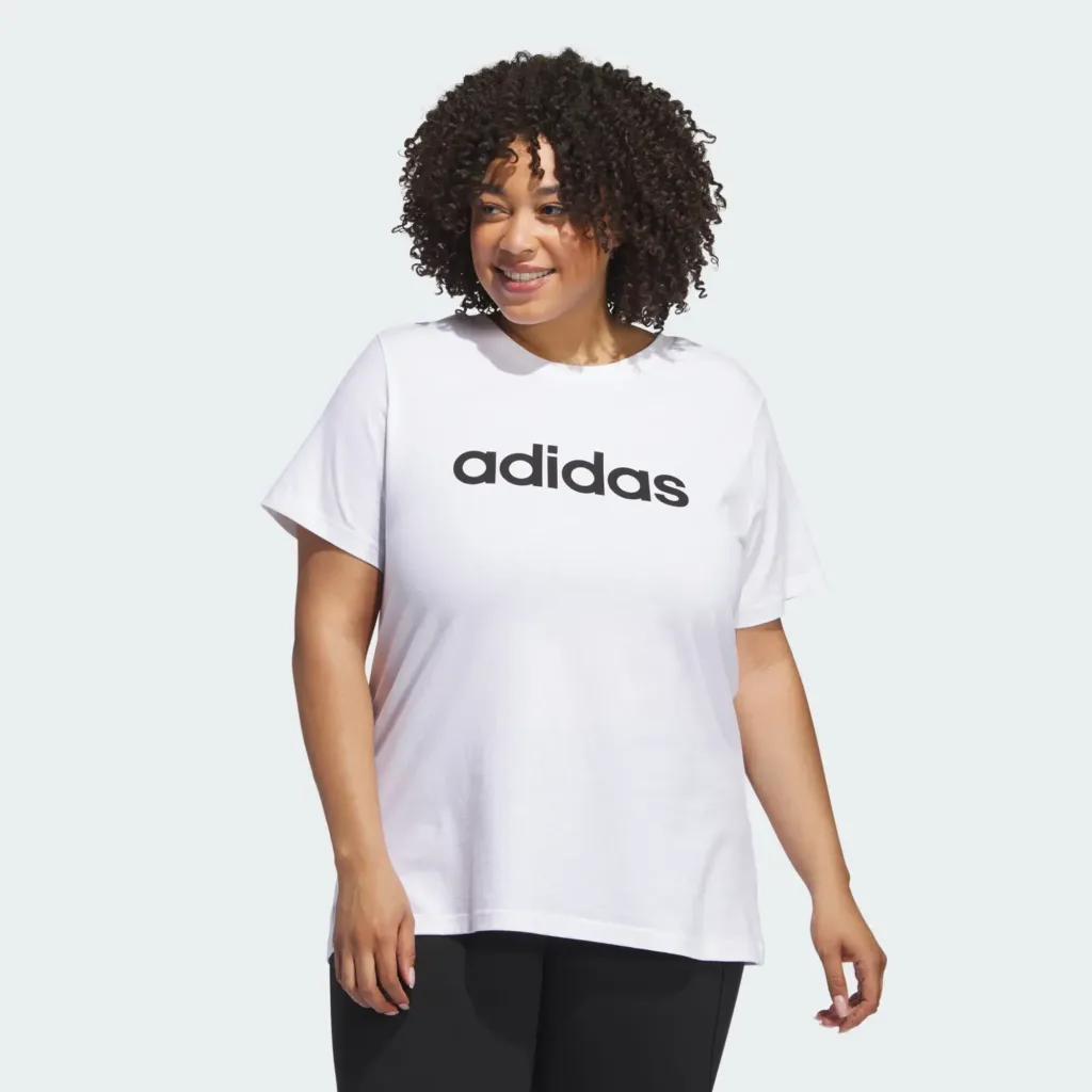 Linear Logo Tee (Plus Size) White