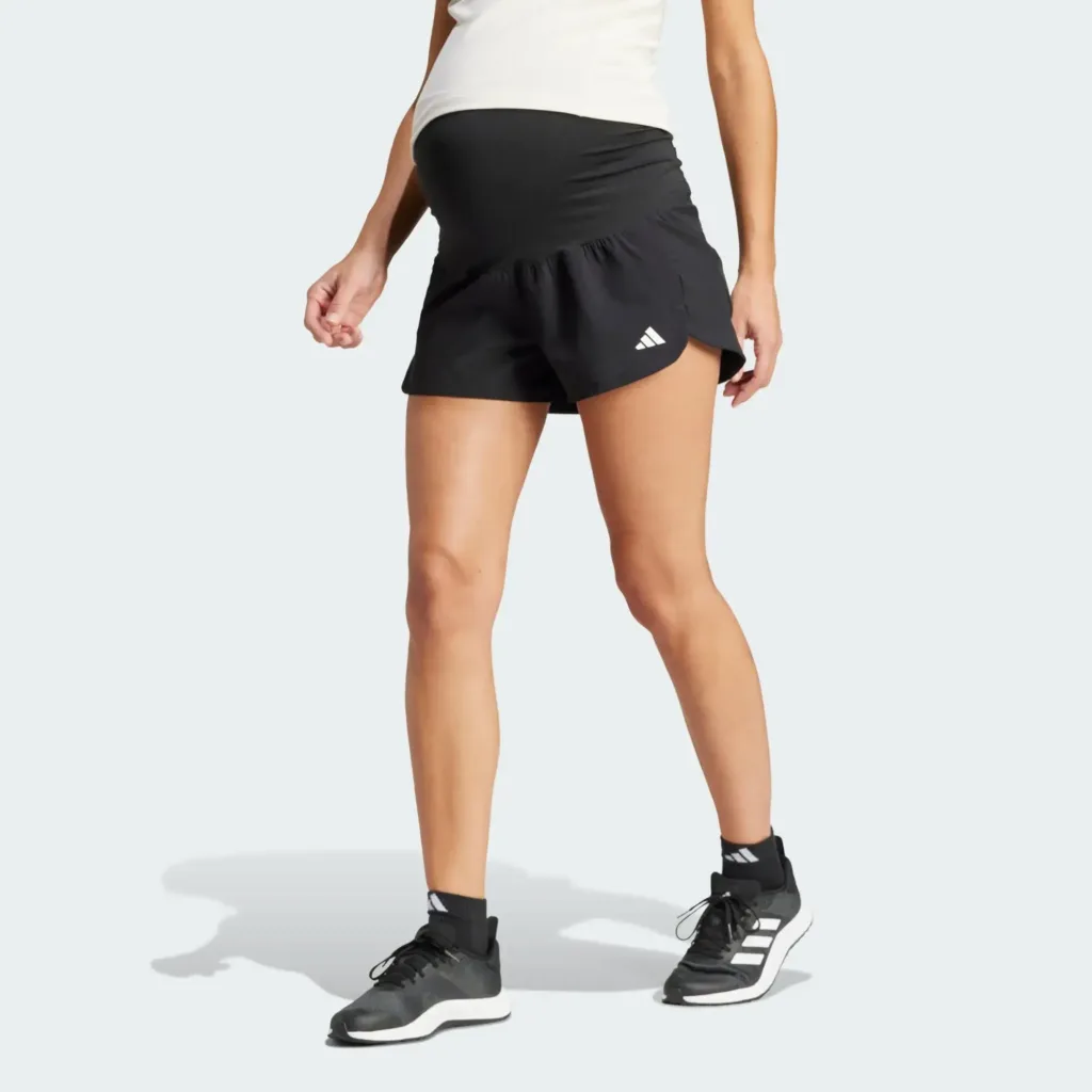 Pacer Woven Stretch Training Maternity Shorts Black