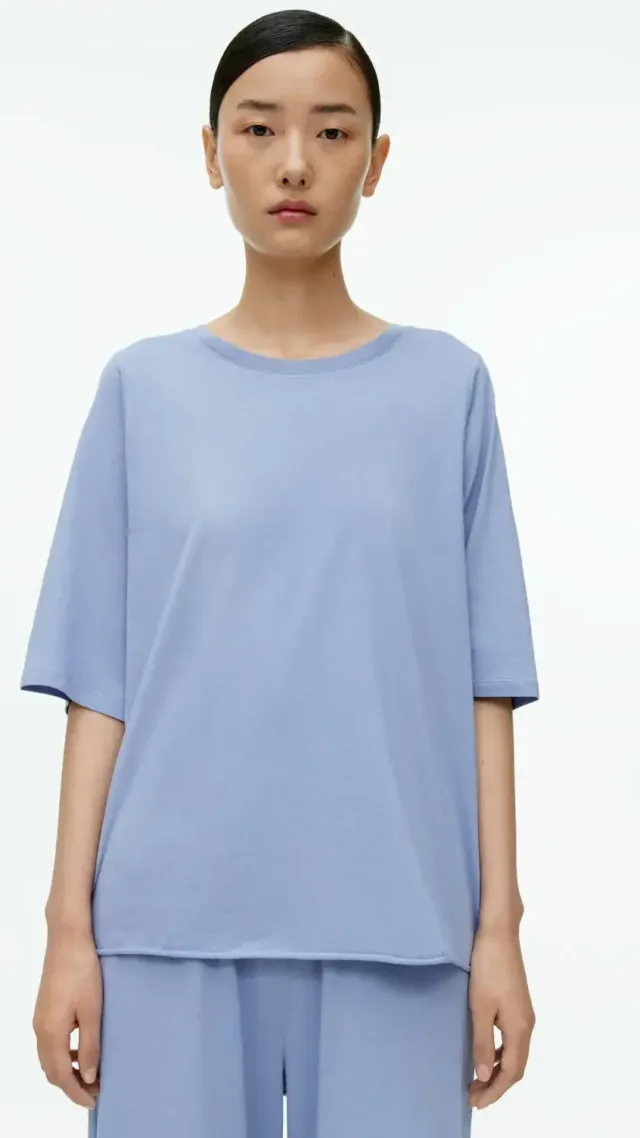 Drapy Cotton T-Shirt Dove Blue