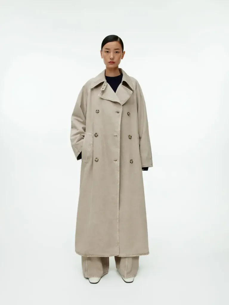 Garment-Dyed Trench Coat Greige