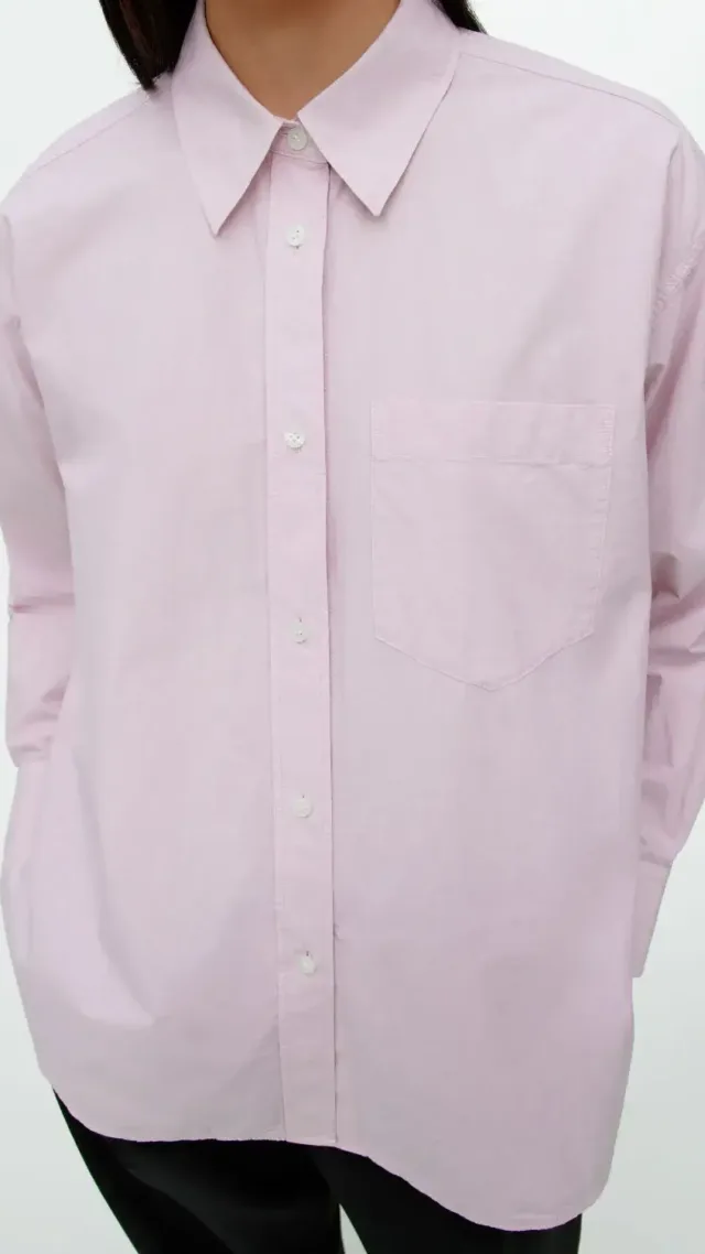 Oversized Cotton Shirt Lilac/Overdye