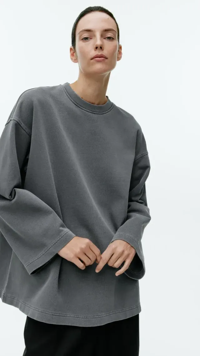 Relaxed Terry Sweatshirt Washed Black