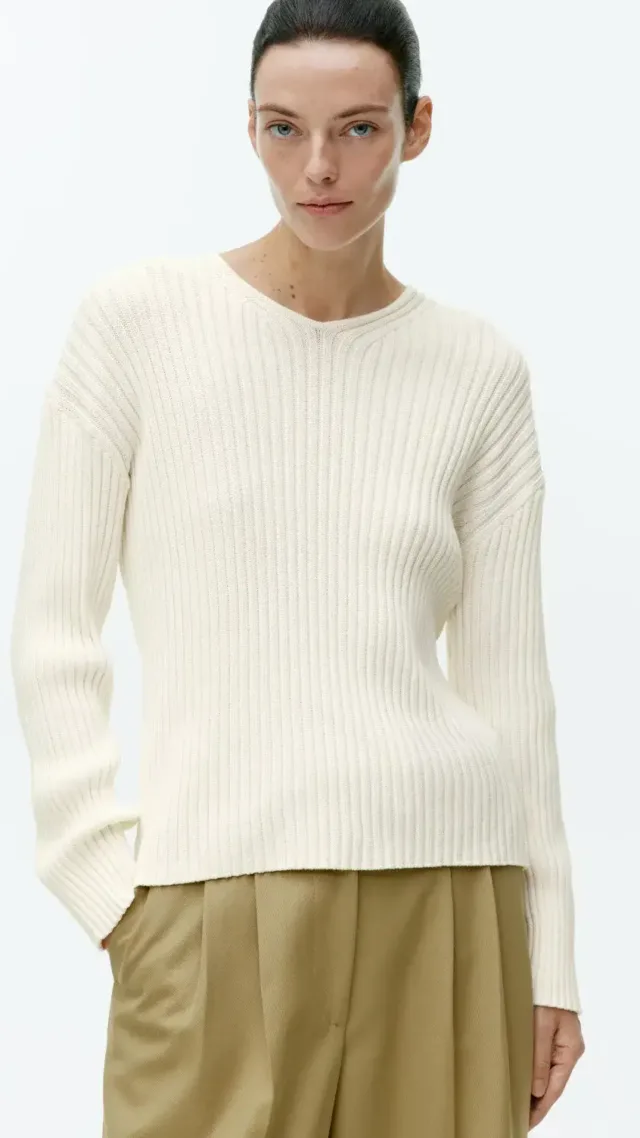 Twisted Cotton Jumper White