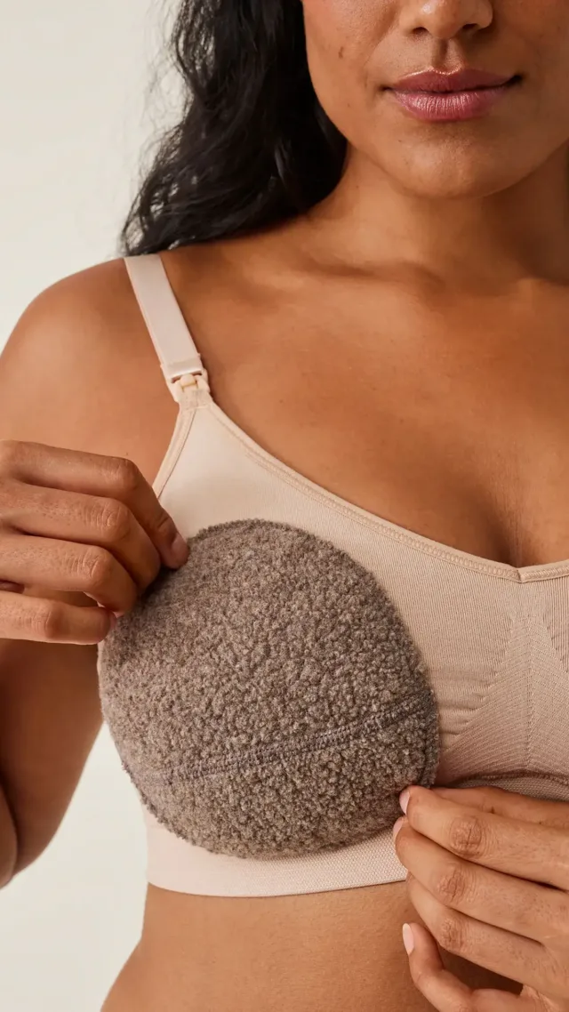 Breast Warmers Recycled Wool Brown Grey Melange