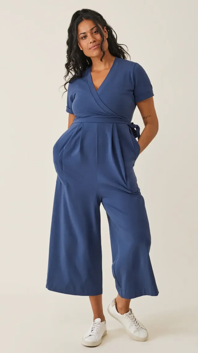 Maternity Jumpsuit With Nursing Access Indigo Blue