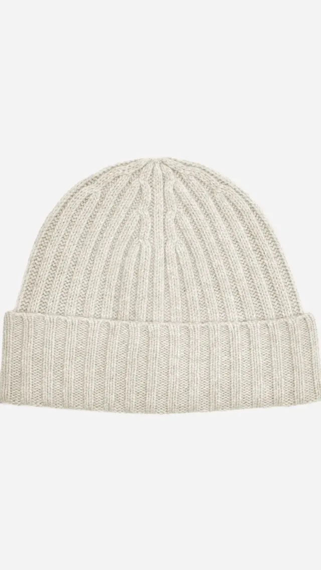 The Cashmere Beanie Pale Heather Grey