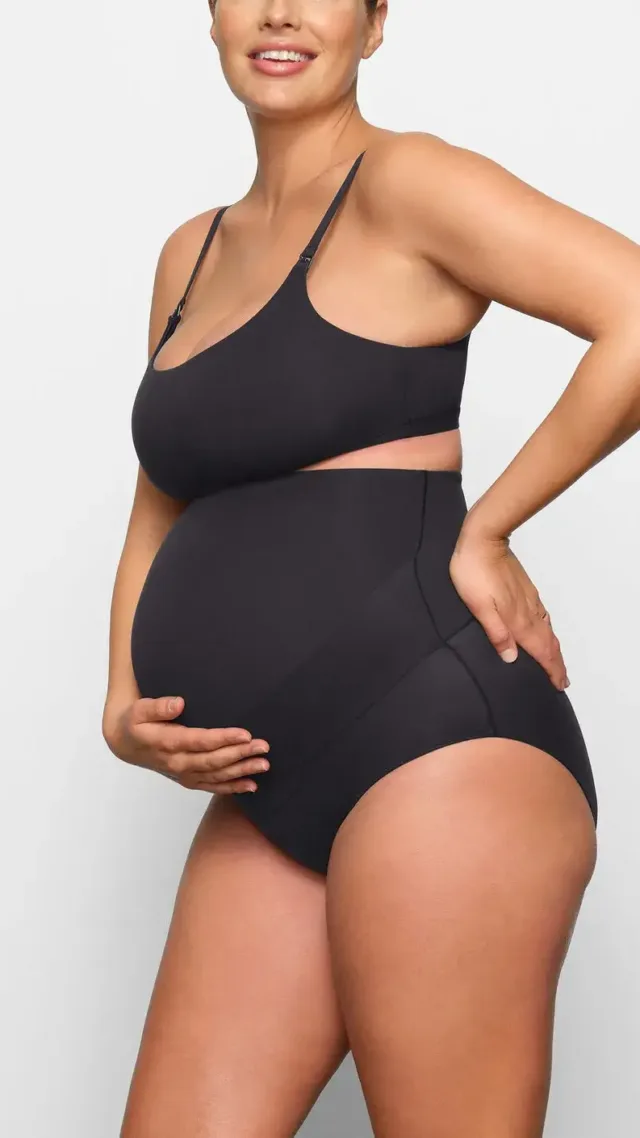 Fits Everybody Maternity Banded High-Waisted Brief | Onyx