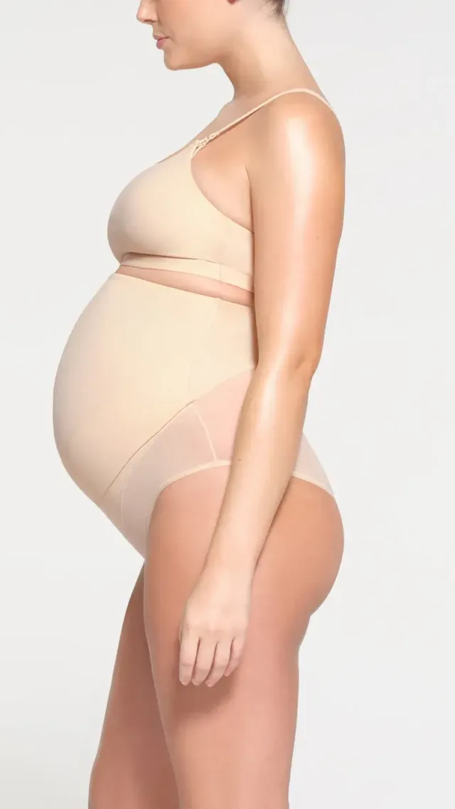 Fits Everybody Maternity Banded High-Waisted Brief | Sand