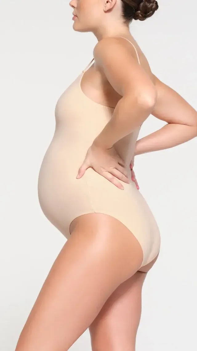 Fits Everybody Maternity Brief Bodysuit | Sand
