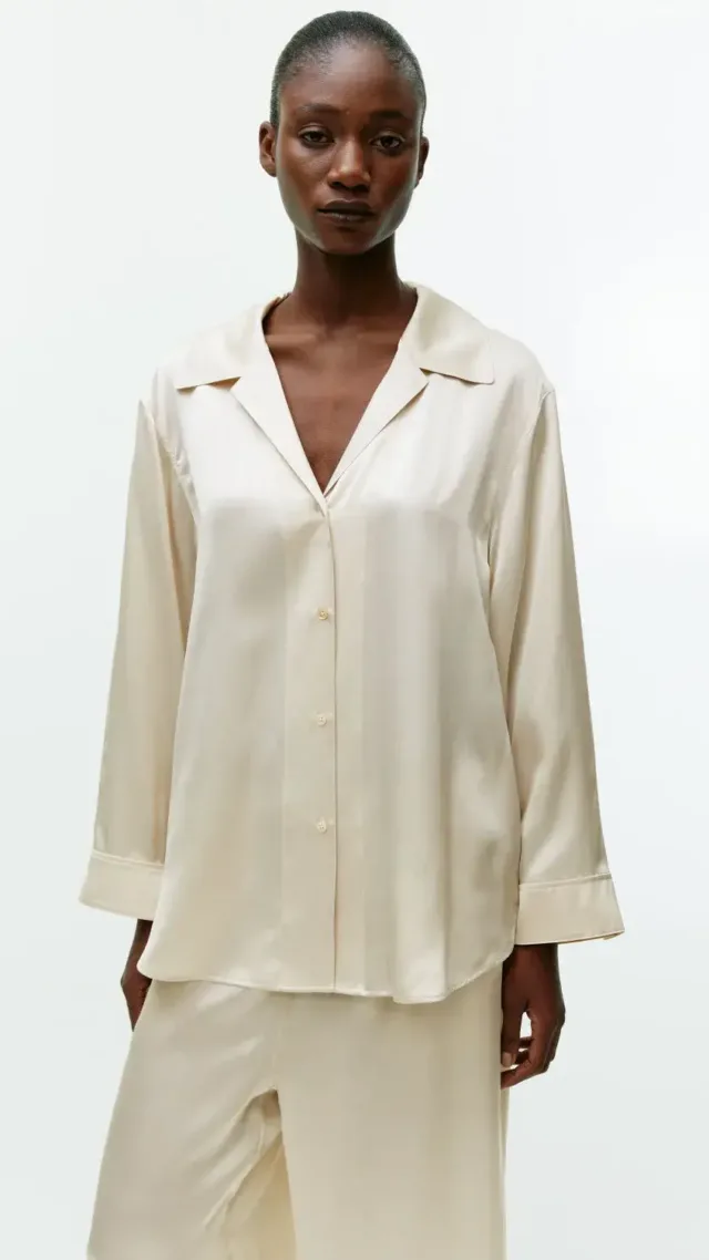 Relaxed Silk Shirt Off-White
