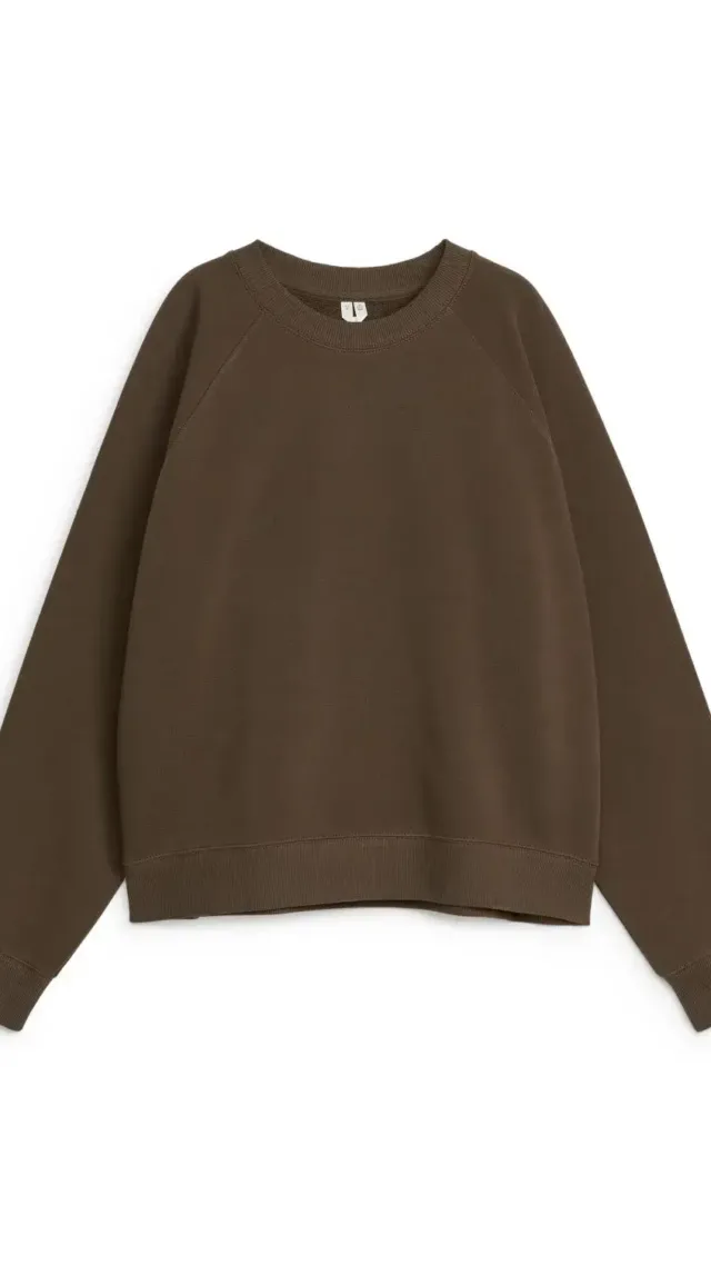 Soft French Terry Sweatshirt Dark Brown