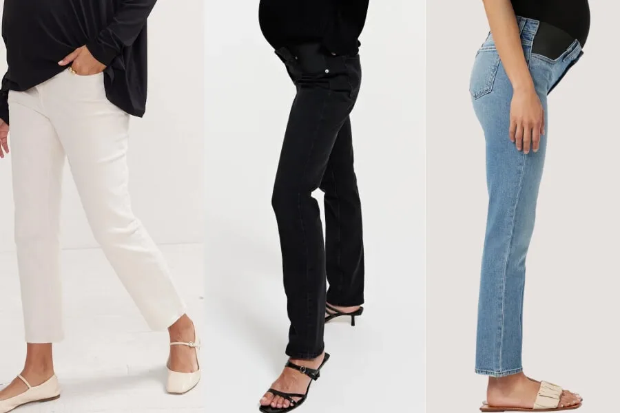 Cover Image for Best reviewed maternity straight leg jeans for your pregnancy journey