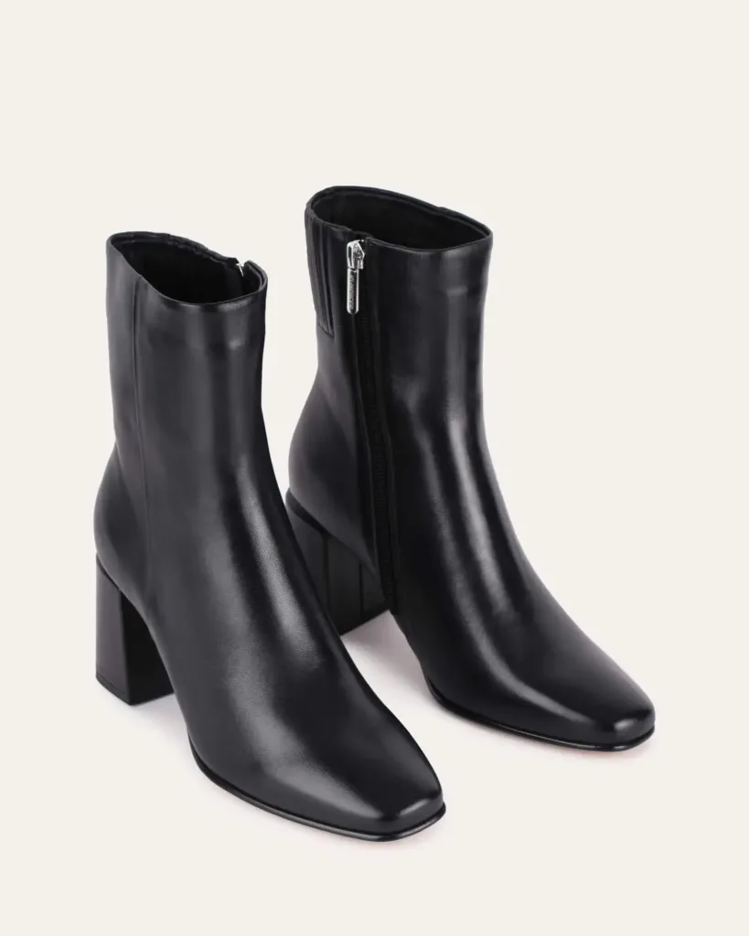 Dakota Mid Ankle Boots Black Leather