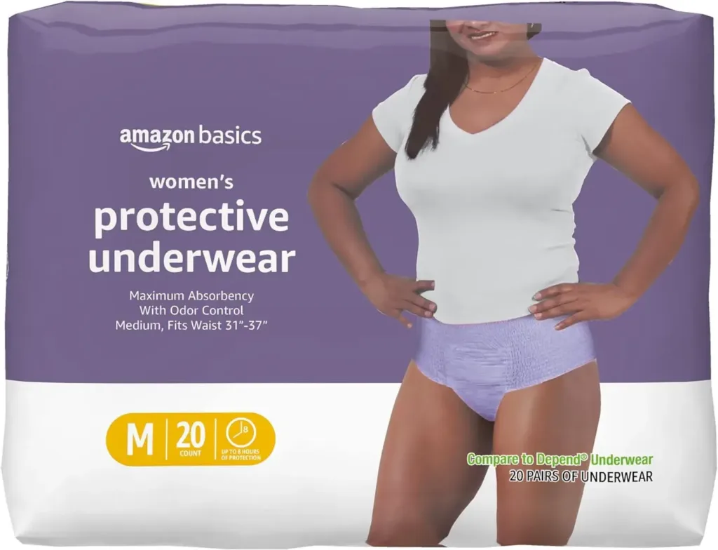 Amazon Basics Incontinence & Postpartum Underwear For Women Lavender