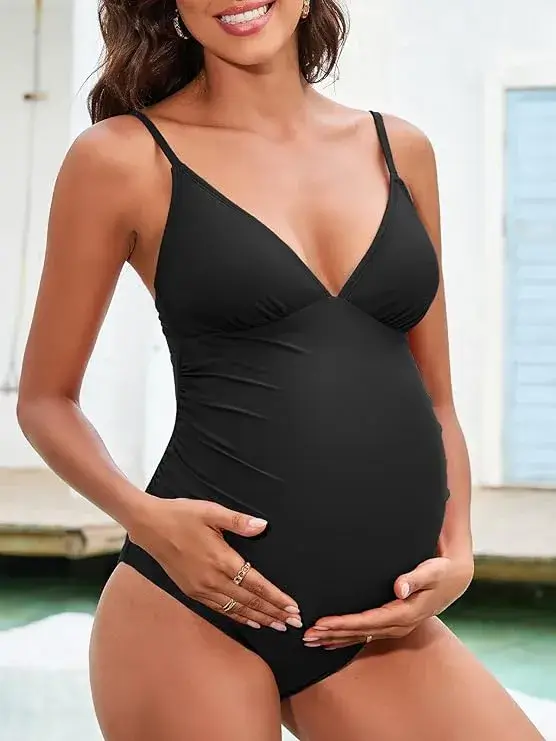 Cupshe Maternity Swimsuit For Women One Piece Black