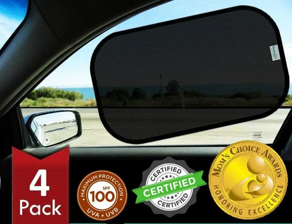 Kinder Fluff Car Window Shade (4Pack) Black