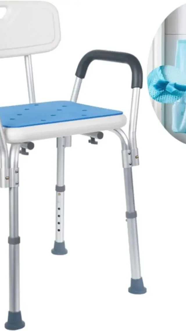 Medokare Premium Shower Chair For Inside Shower White