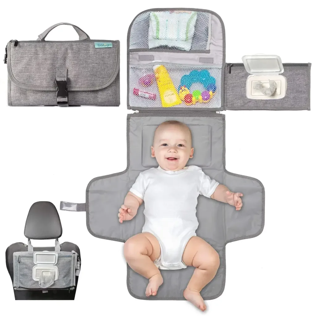 Portable Diaper Changing Pad Grey