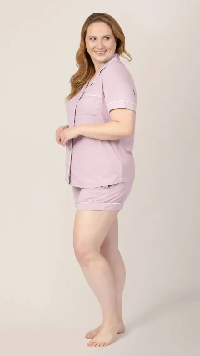Clea Bamboo Short Sleeve Pajama Set Lilac
