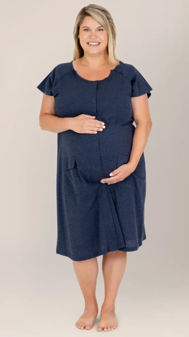 Universal Labor & Delivery Gown Navy Heather