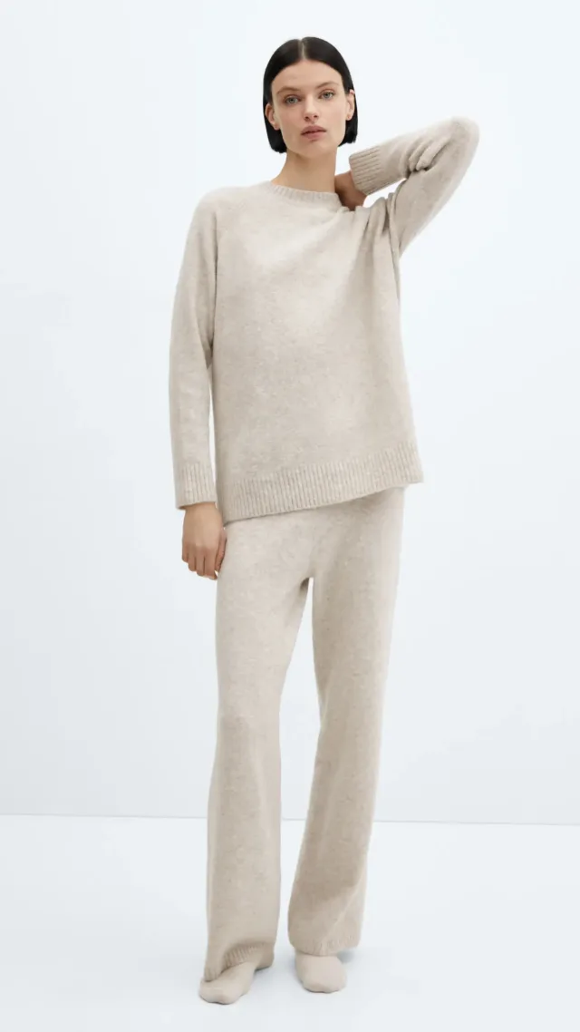 Oversize Knit Sweater Beige