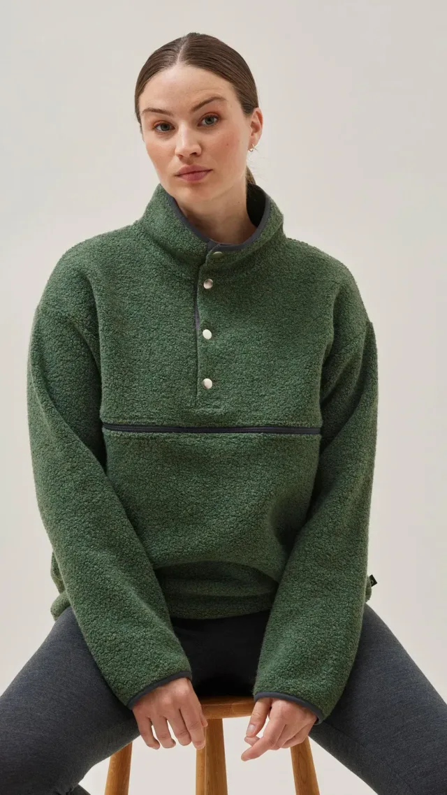 Maternity Fleece Sweater 90S - Green