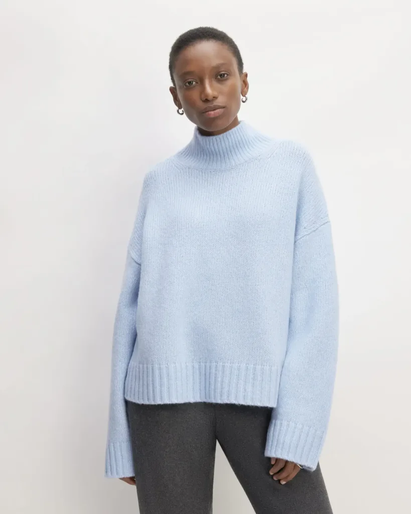 The Cloud Oversized Turtleneck Chambray Blue