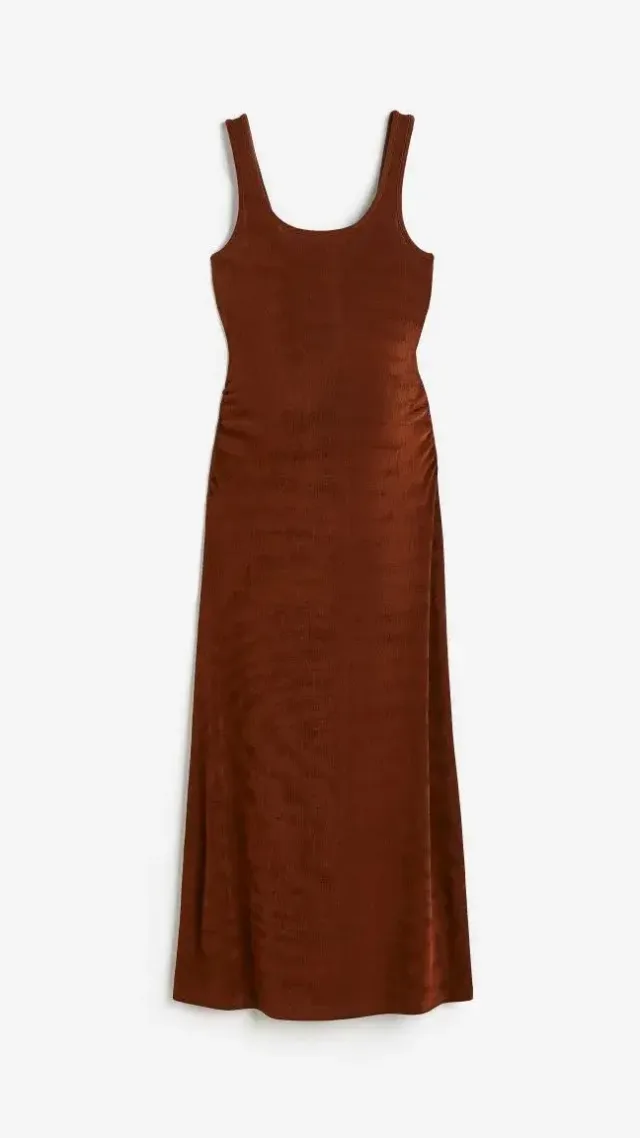 Mama Shimmering Jersey Dress Brown