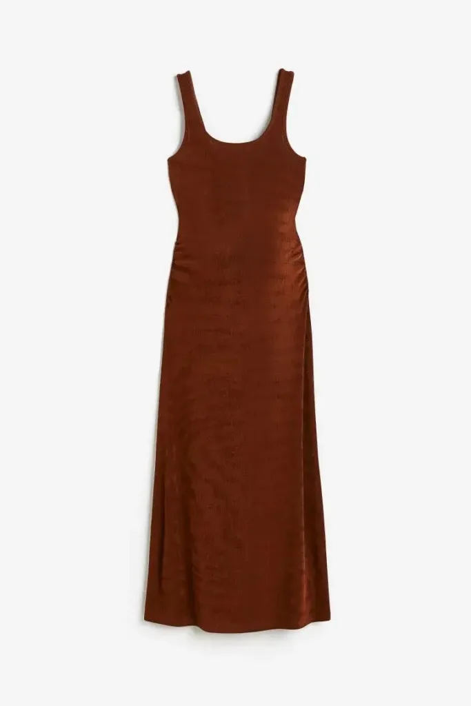 Mama Shimmering Jersey Dress Brown