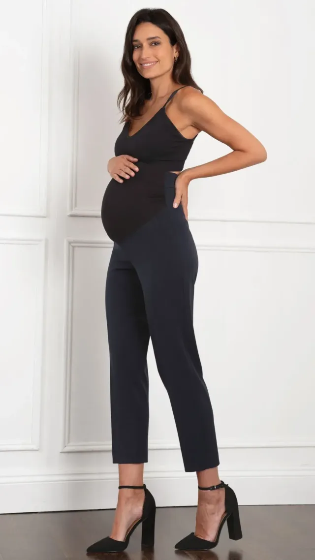 Gabi | Tapered Navy Maternity Pants