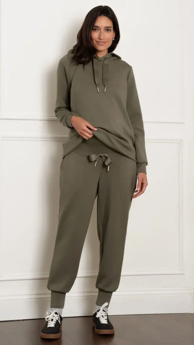 Modal Blend Over Bump Maternity Joggers Khaki