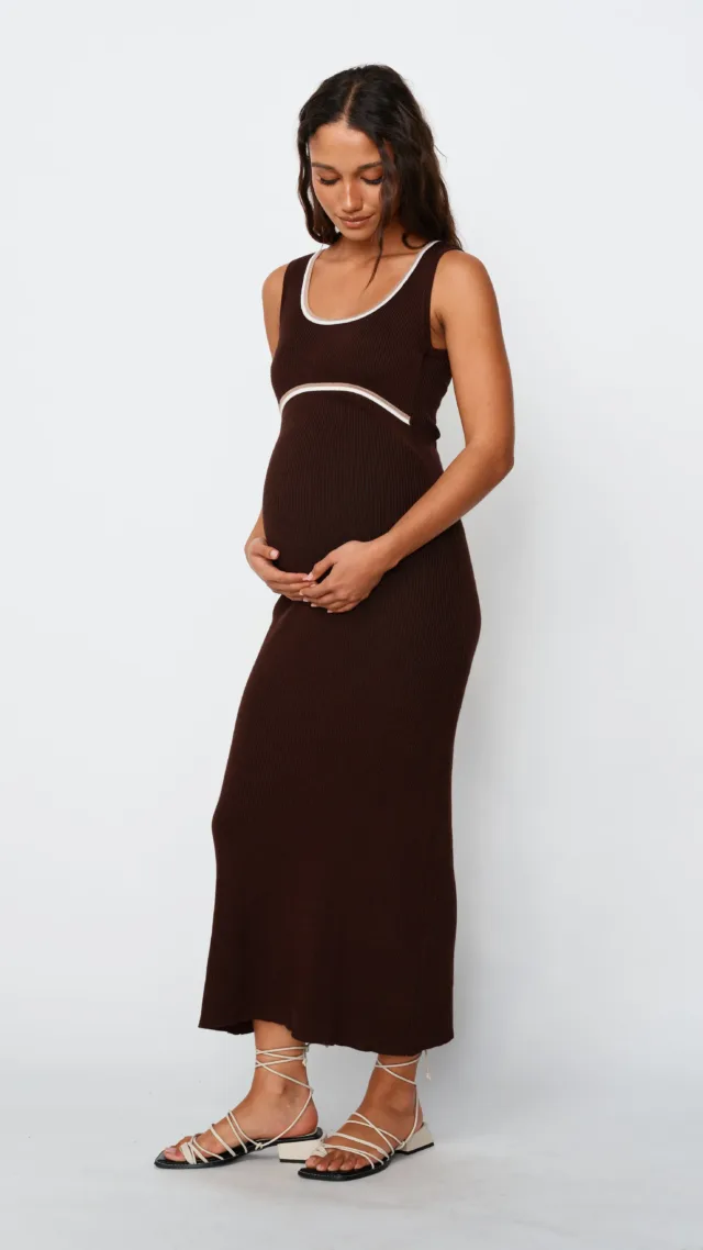 Rowe Knit Scoop Tank Dress - Chocolate