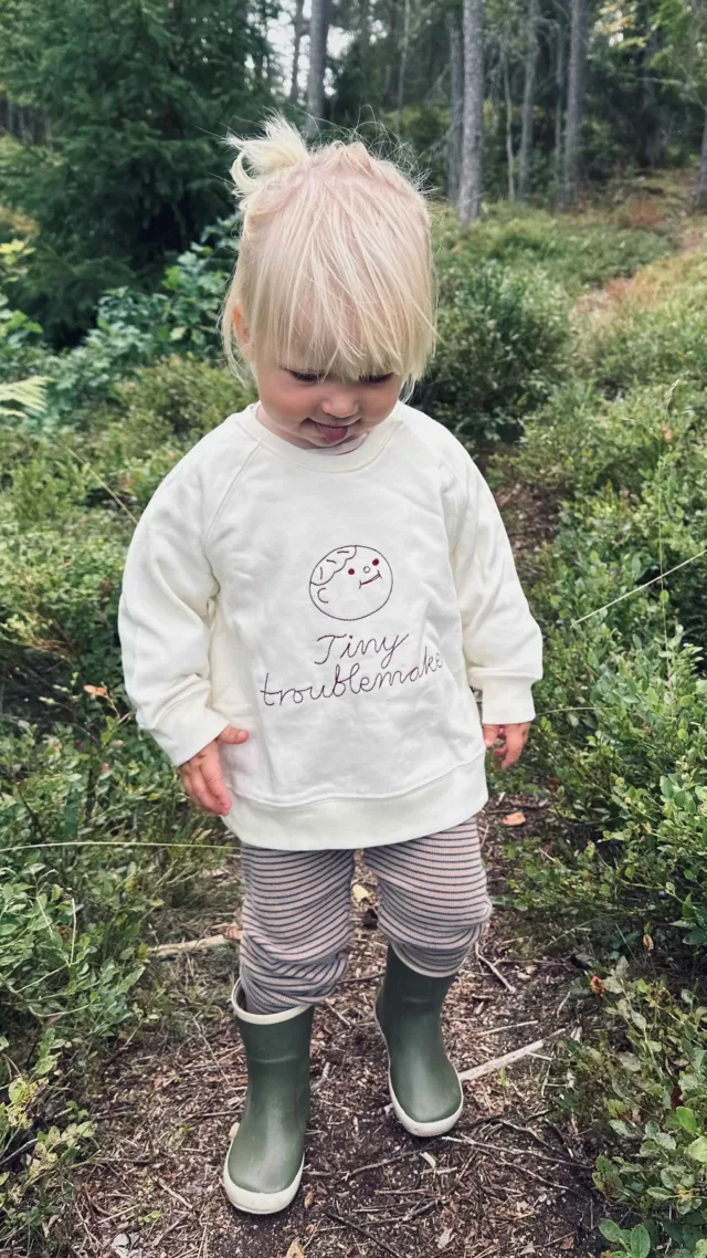 Baby Sweatshirt Tiny Troublemaker - Off White