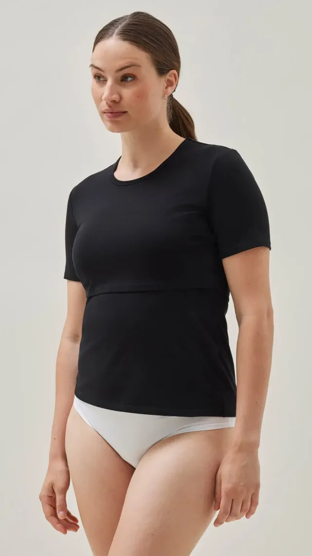 Essential Nursing Top Short Sleeve - Black