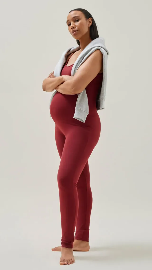 Maternity Bodysuit - Dark Red