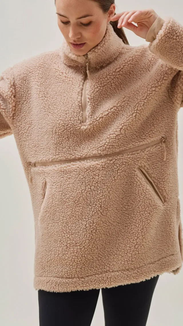 Pile Fleece Sweater - Beige