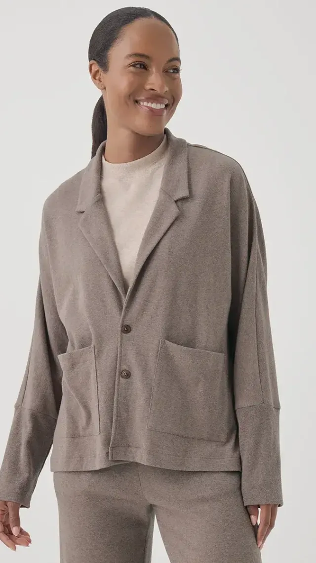 Airplane Relaxed Blazer Deep Taupe Heather