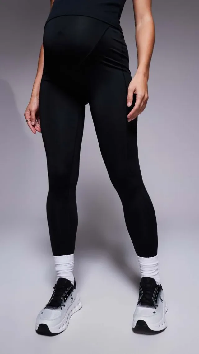 Asos 4505 Maternity Icon Bum Sculpt Gym Legging In Black