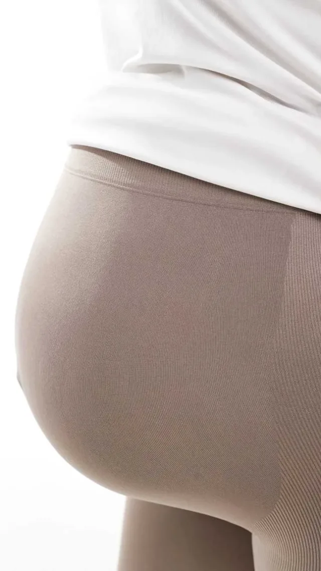 Mamalicious Maternity Seamless Legging In Taupe