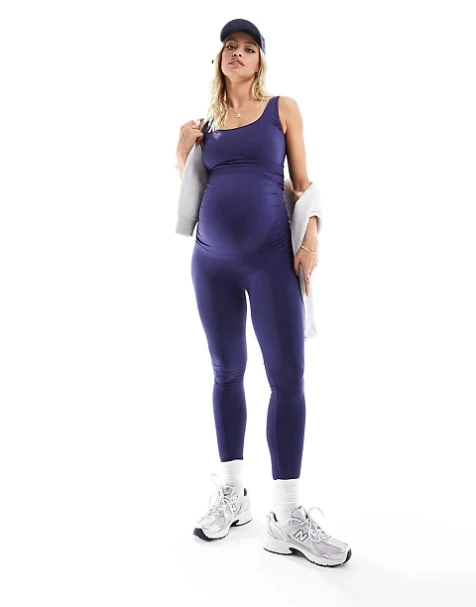 Mamalicious Maternity Seamless Support Over The Bump Legging And Tank Top Set